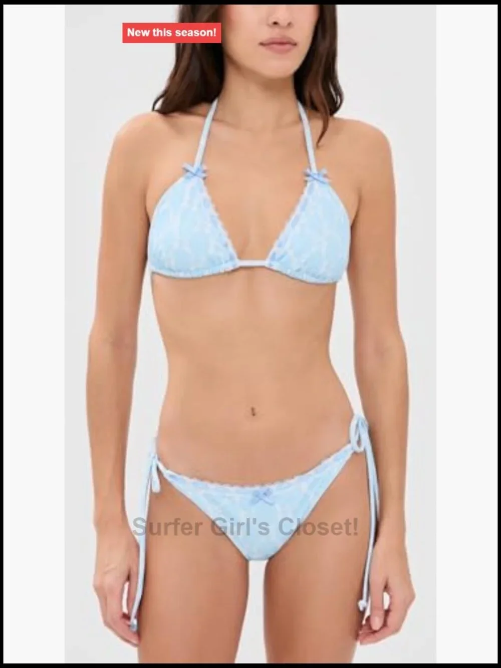 String Bikini Set with Lace Trim - Cheeky Coverage